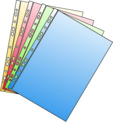 A4 formato eurodėklas iš polipropileno su eurosegčiu, mėlynas blizgus, 50 mikronų