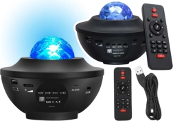 LED žvaigždžių projektorius su „Bluetooth“ garsiakalbiu ir nuotolinio valdymo pultu