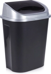 Plastikinė šiukšliadėžė su atlenkiamu dangčiu 25 l, juoda
