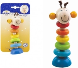 Detoa medinis žaislas žirafa ant spyruoklės