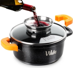 Granito puodas su stikliniu dangčiu TERRUNA AROMA 16 cm, 1,2 l