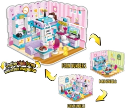 Qman beribės idėjos mergaitės kambarys 3-in-1 konstruktorius (194 detalės)