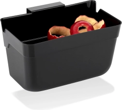 Kabamas bioatliekų kibiras ant durelių, juodas, 2,5 l (22,5 × 15 × 13,5 cm)