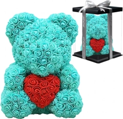 Rožių meškiukas 40 cm – dovanų rinkinys Valentino dienai