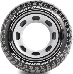 Pripučiamas plūduriuojantis ratas padangos formos su rankenomis INTEX