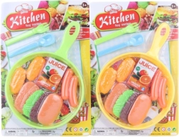 Plastikinė keptuvė su maisto produktais ir priedais vaikams, 19 cm
