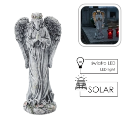 Saulės angelo figūrėlė su LED, 34,5 cm