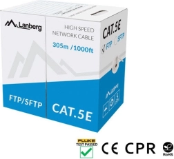 SFTP network cable Cat 5e 305 m, solid copper, gray