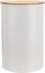 Balta metalinė maisto dėžutė su bambukiniu dangteliu Whiteline 800 ml