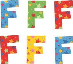 Bigjigs Toys wooden letter F with stars