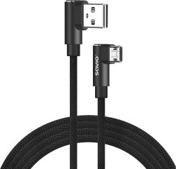 Dvipusis USB A – Micro USB kabelis 2 m su 90° kampu SAVIO