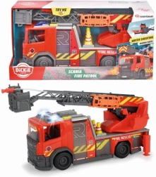 Gaisrinis automobilis SCANIA Rosenbauer 35 cm su šviesomis, garsais ir vandens patranka