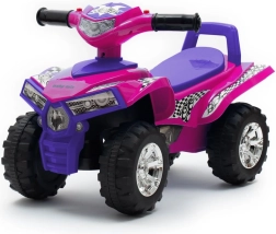 Vaikiškas paspirtukas (ride-on) keturratis su garsais BABY MIX rožinis