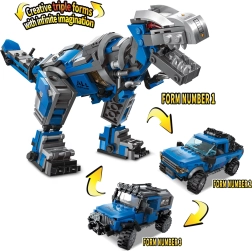 Qman Neribotos idėjos 3in1 mechaninė technologija – robotas dinozauras ir visureigiai automobiliai