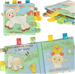 Vaikiška sensorinė knygelė su avyte ir žymelėmis