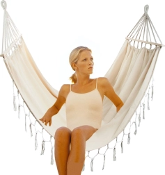 Sodo boho dvivietis hamakas 200 × 150 cm su kutais