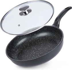 Granitinė keptuvė su stikliniu dangčiu ORION Grande 28 cm