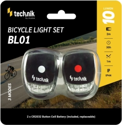 Technik bike light set with silicone cover (front and rear)