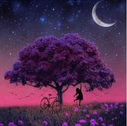 5D deimantinė mozaika – medis, rinkinys 30 × 30 cm