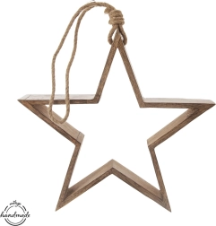 Star made of solid mango wood