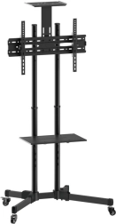 Mobilus TV stovas 37–70 colių, 50 kg, dvi lentynos