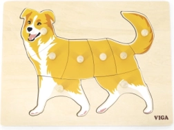 Medinė montessori dėlionė įstatyklė šuo VIGA