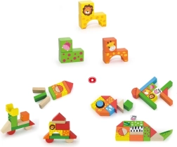 Wooden Building Blocks Zoo, 50 pcs