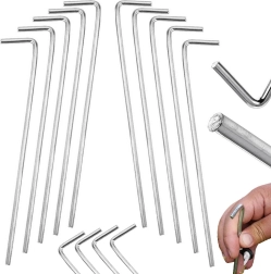 Plieniniai palapinių kuoliukai L 24 cm – 10 vnt. rinkinys