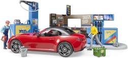 Bruder degalinė su sportiniu automobiliu ir 2 figūrėlėmis