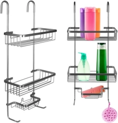 Pakabinama sidabrinė dušo lentynėlė