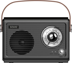 Nešiojamas retro radijas su Bluetooth, FM ir USB‑C Savio RS‑101