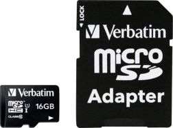 MicroSDHC card 16GB Class 10 UHS-I with adapter