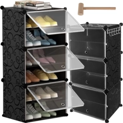 Modulinė batų spinta su 6 lygiais su durelėmis ir kabykla