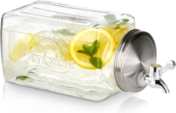 Stiklinis gėrimų dozatorius į šaldytuvą 3,3 l su čiaupeliu
