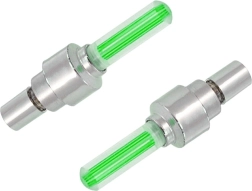 Šviečiančios vožtuvų dangteliai – žalios, 2 vnt. rinkinys