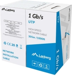 LAN kabelis UTP 1 Gb/s 305 m CCA mėlynas
