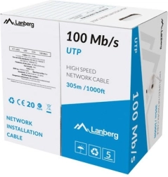 LAN kabelis UTP 100 Mb/s 305 m laidas CCA pilkas