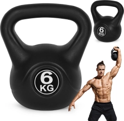 Kettlebell 6 kg MODERNHOME – plastikinis kettlebell jėgai ir fizinei formai
