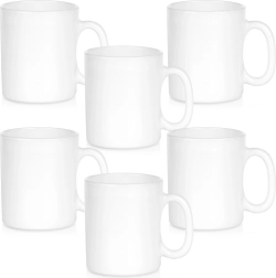 Baltų stiklinių puodelių rinkinys 300 ml, 6 vnt.