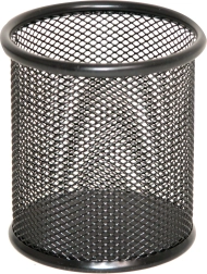 Juodas biuro pieštukų laikiklis