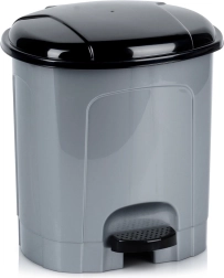 Plastikinė šiukšliadėžė su pedalu 5,5 l pilka