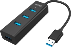 Hub 4x USB 3.0 su BC1.2 palaikymu, juodas