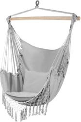 Pakabinama braziliška kėdė su pagalvėlėmis Gardlov – Pilka