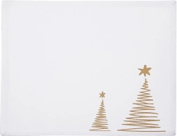 Cotton Christmas placemat white with tree motif 33.5 × 26 cm