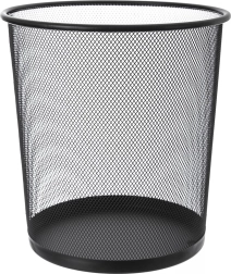Metalinis biuro šiukšlių krepšys juodas 6 l