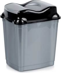Plastikinė šiukšliadėžė su atverčiamu dangčiu 16 l, pilka