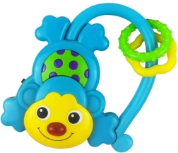 Vaikiškas barškutis su garsu Baby Mix beždžionėlė mėlyna