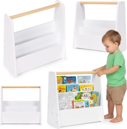 Montessori vaikiška knygų lentynėlė – 3 lygių stovas knygoms, baltas ECOTOYS