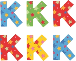 Bigjigs Toys wooden letter K with stars