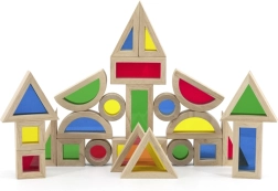 Viga spalvotų medinių kaladėlių rinkinys